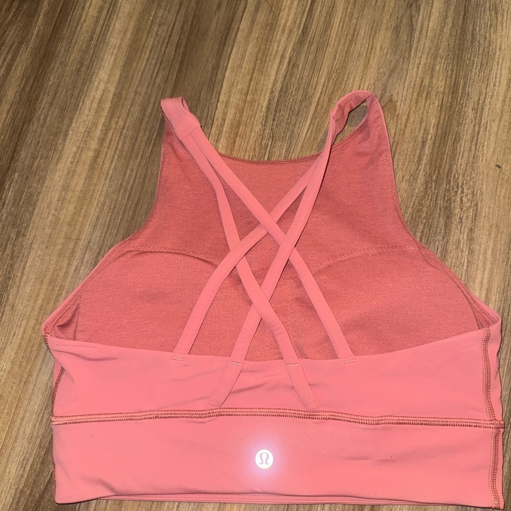 Lululemon Energy Coral Cross-Back Sports Bra High Neck